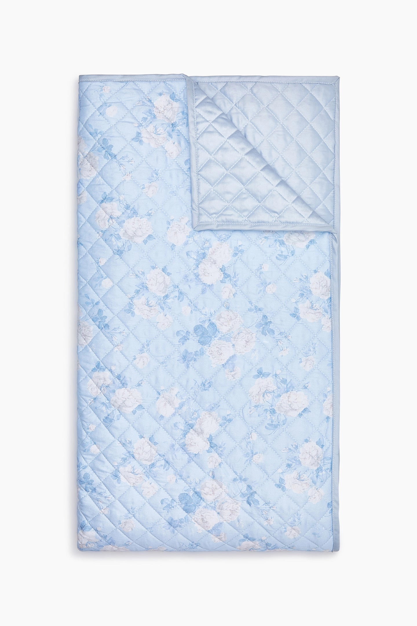 Floral Printed Quilt - WHISPER BLUE