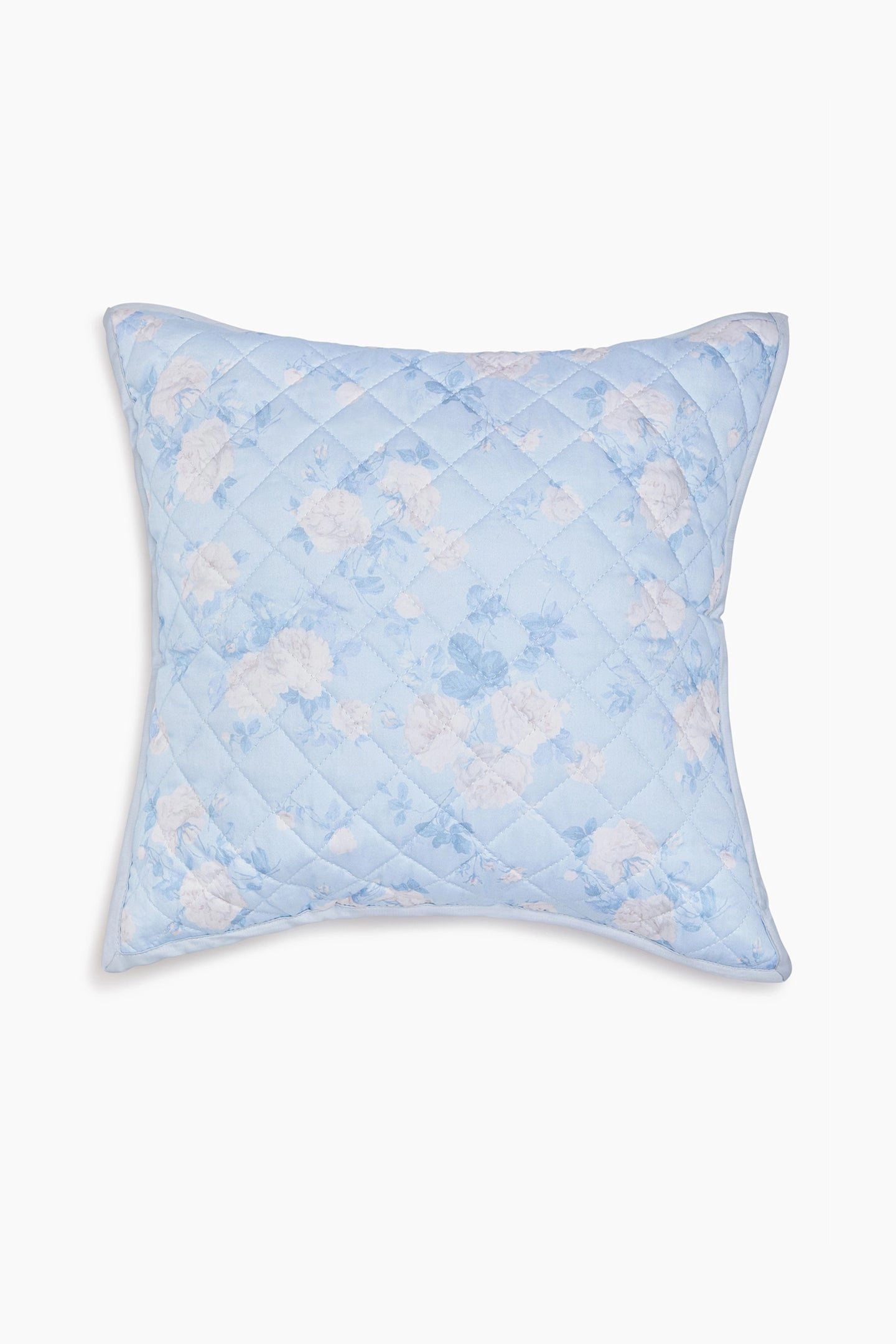 Floral Quilted Pillow - WHISPER BLUE