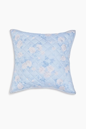 Floral Quilted Pillow - WHISPER BLUE