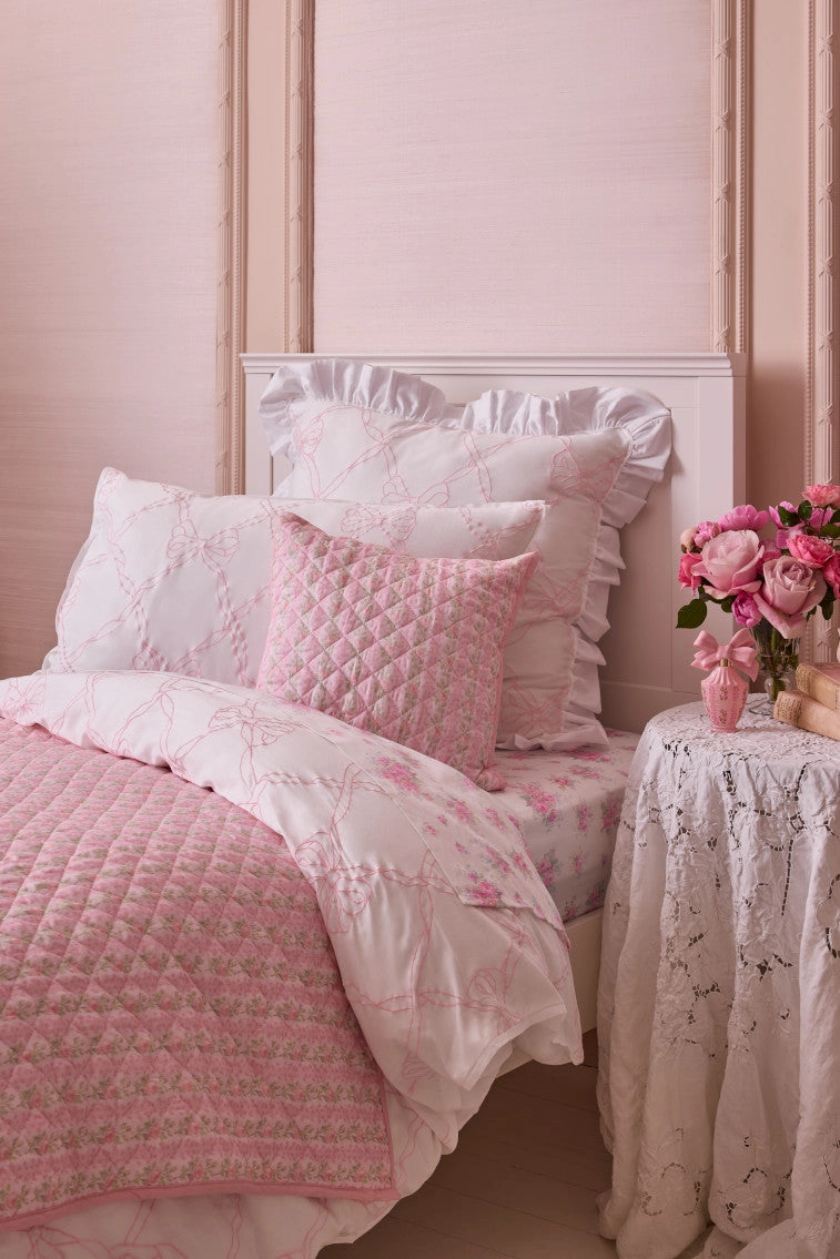 Floral Quilted Pillow