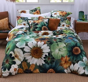 Flowerfield Quilt Cover Set Range Green