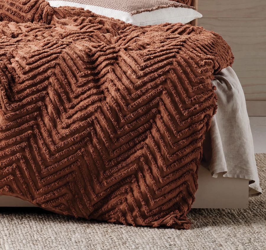 Fog Quilt Cover Set Range Cinnamon