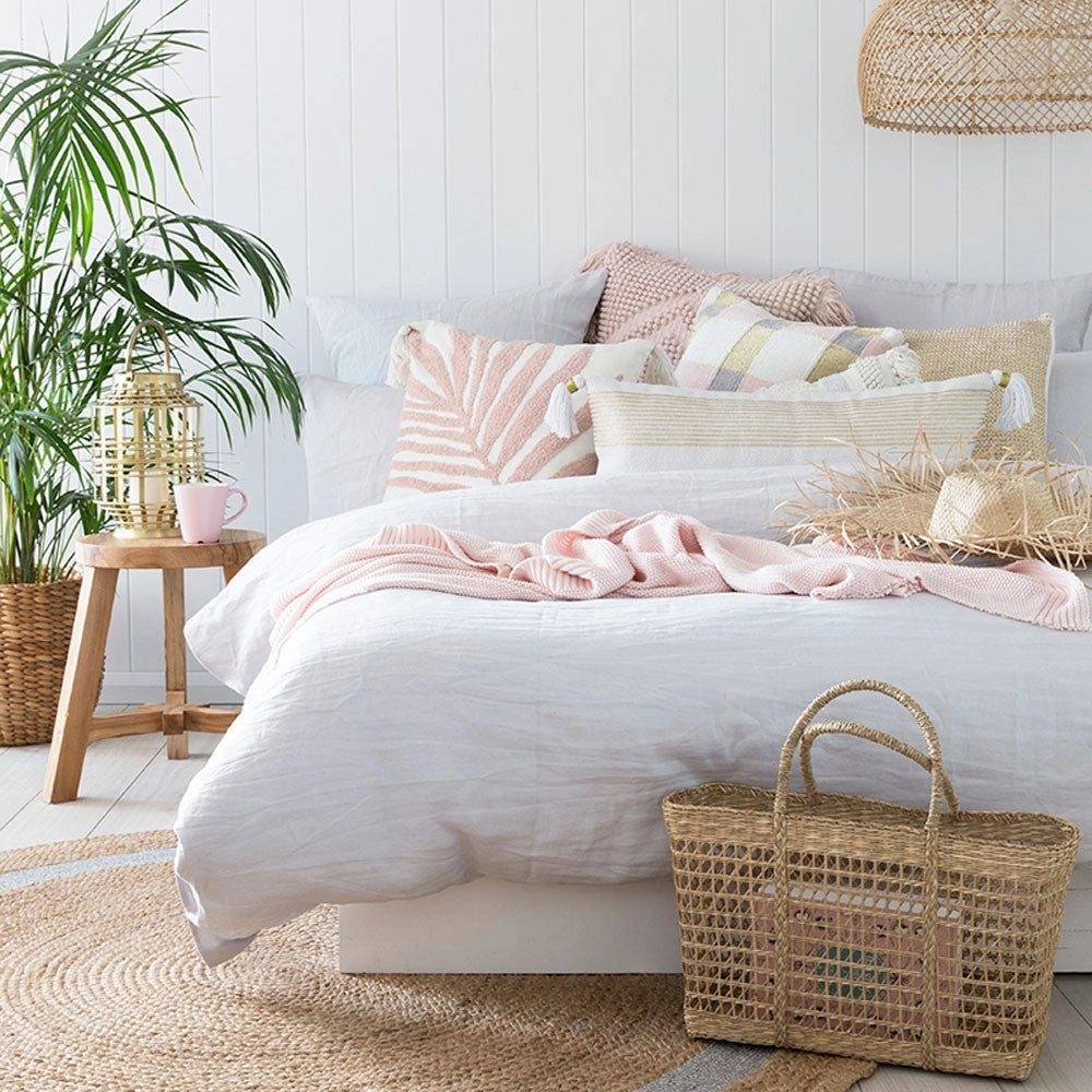 French Linen Quilt Cover Set by Bambury - Ivory