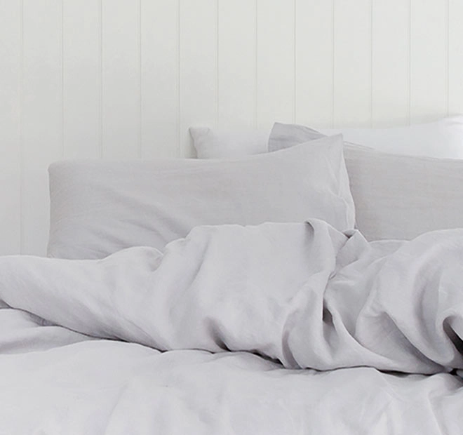 French Linen Quilt Cover Set Range Silver