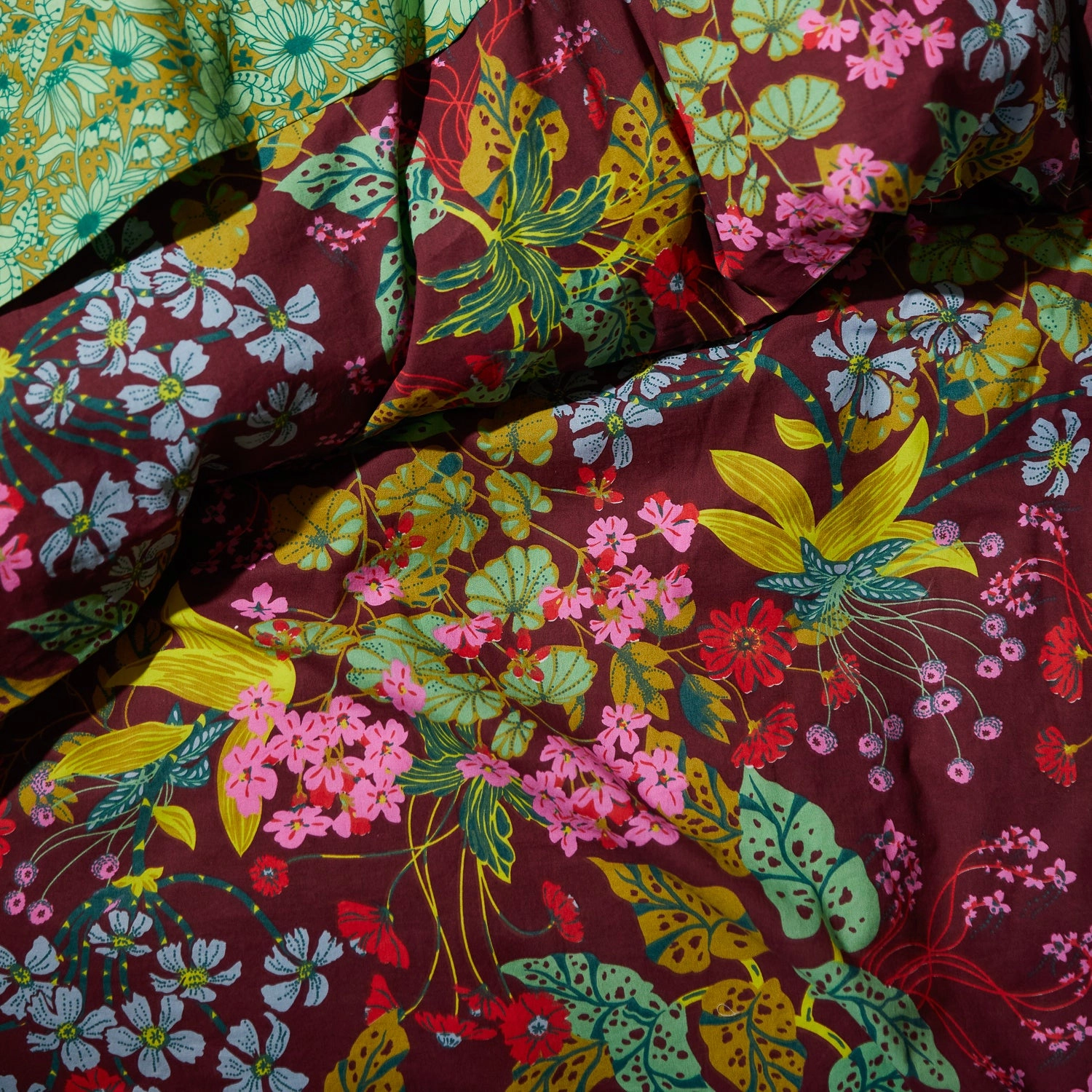 Genevieve Cotton Quilt Cover - Mahogany