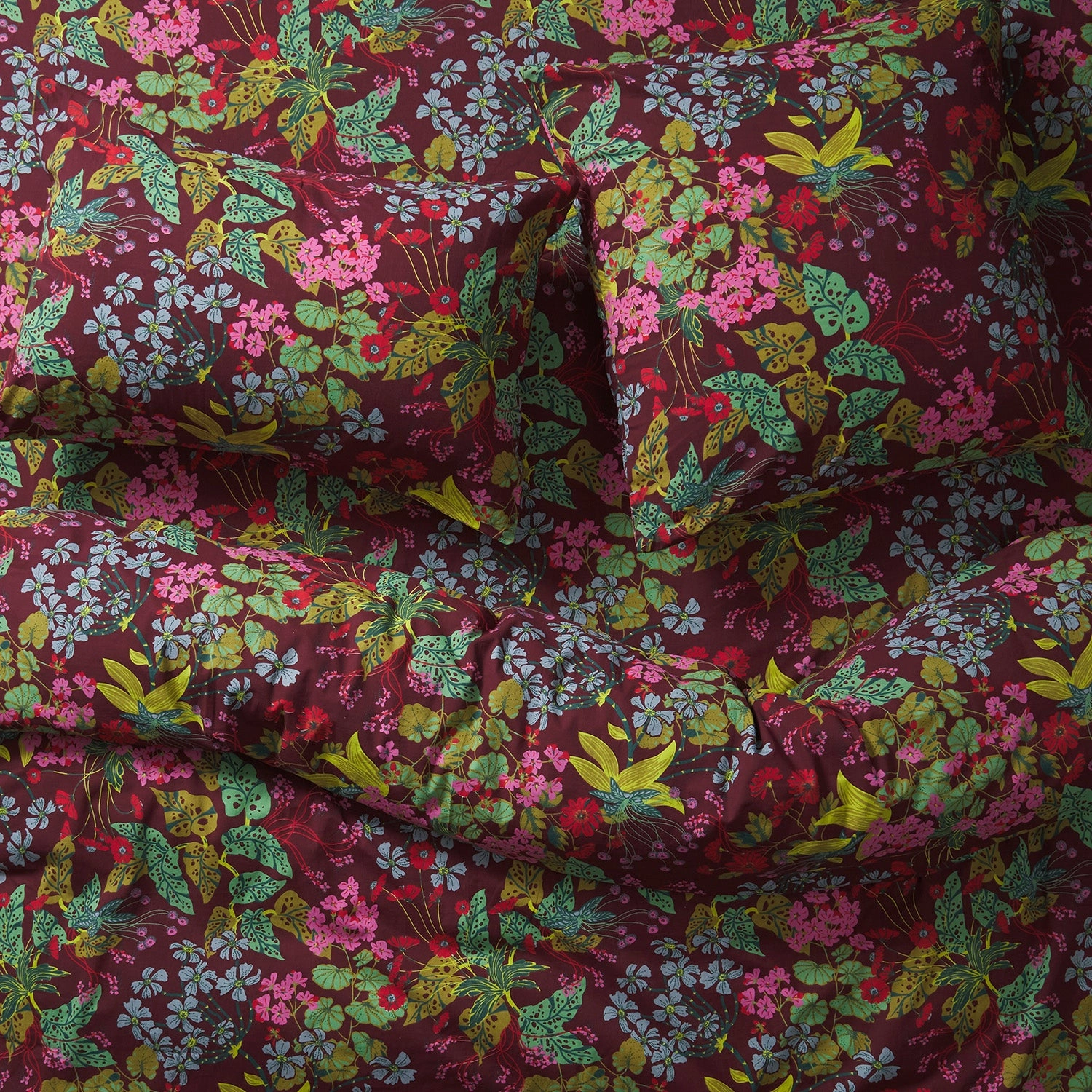 Genevieve Cotton Quilt Cover - Mahogany