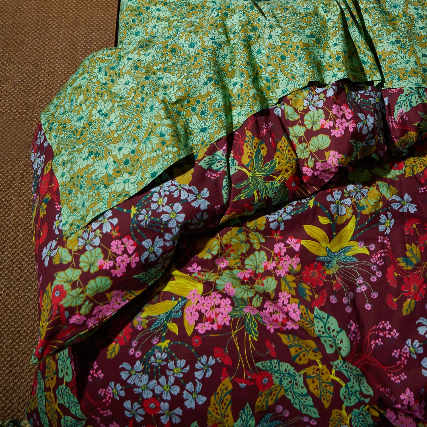 Genevieve Cotton Quilt Cover - Mahogany