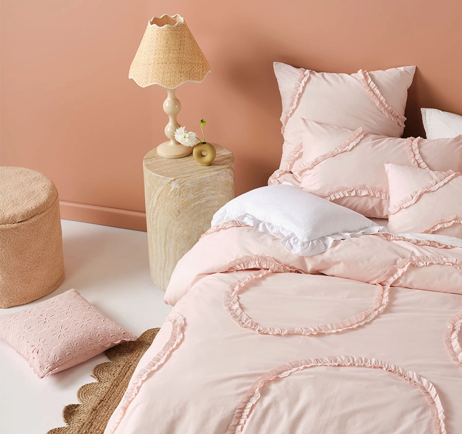 Gianna Quilt Cover Set Range Pink