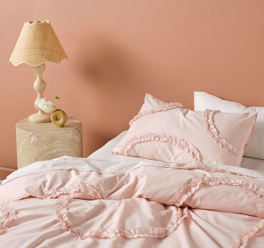 Gianna Quilt Cover Set Range Pink