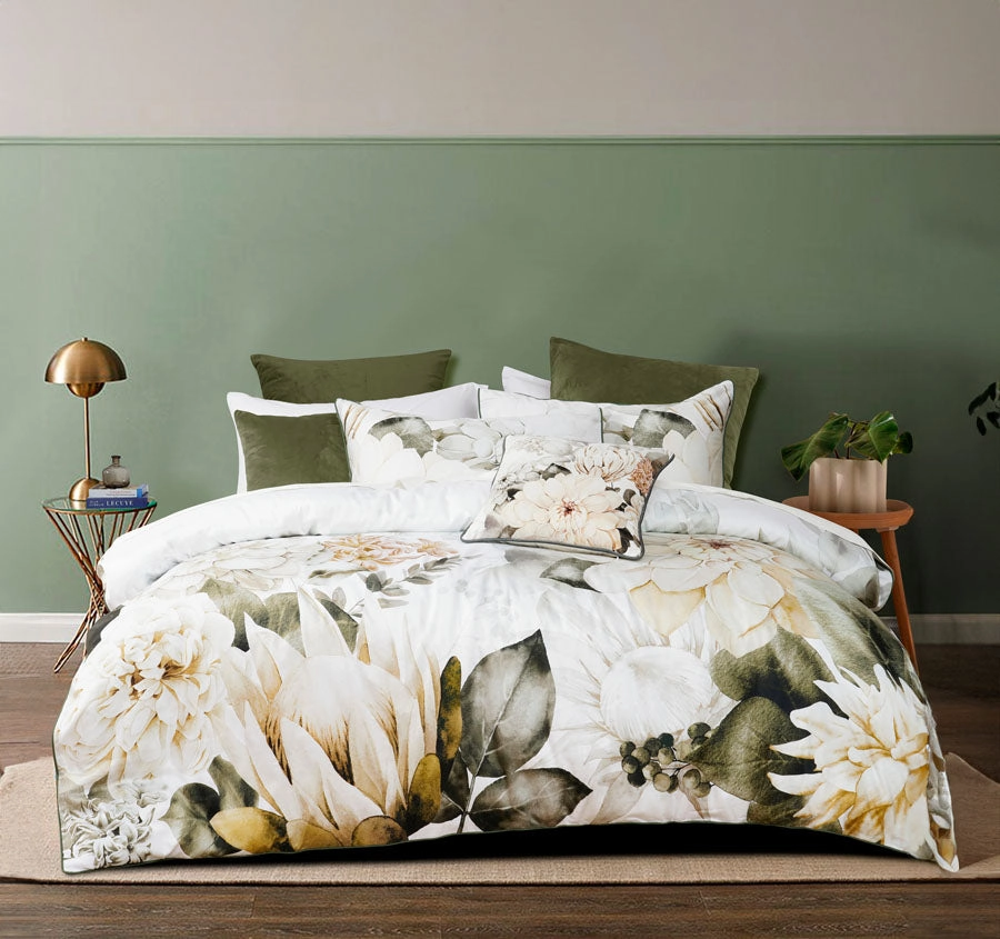 Giselle Quilt Cover Set Range White