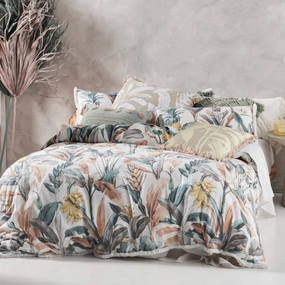Habitation Teal Quilt Cover Set by Linen House