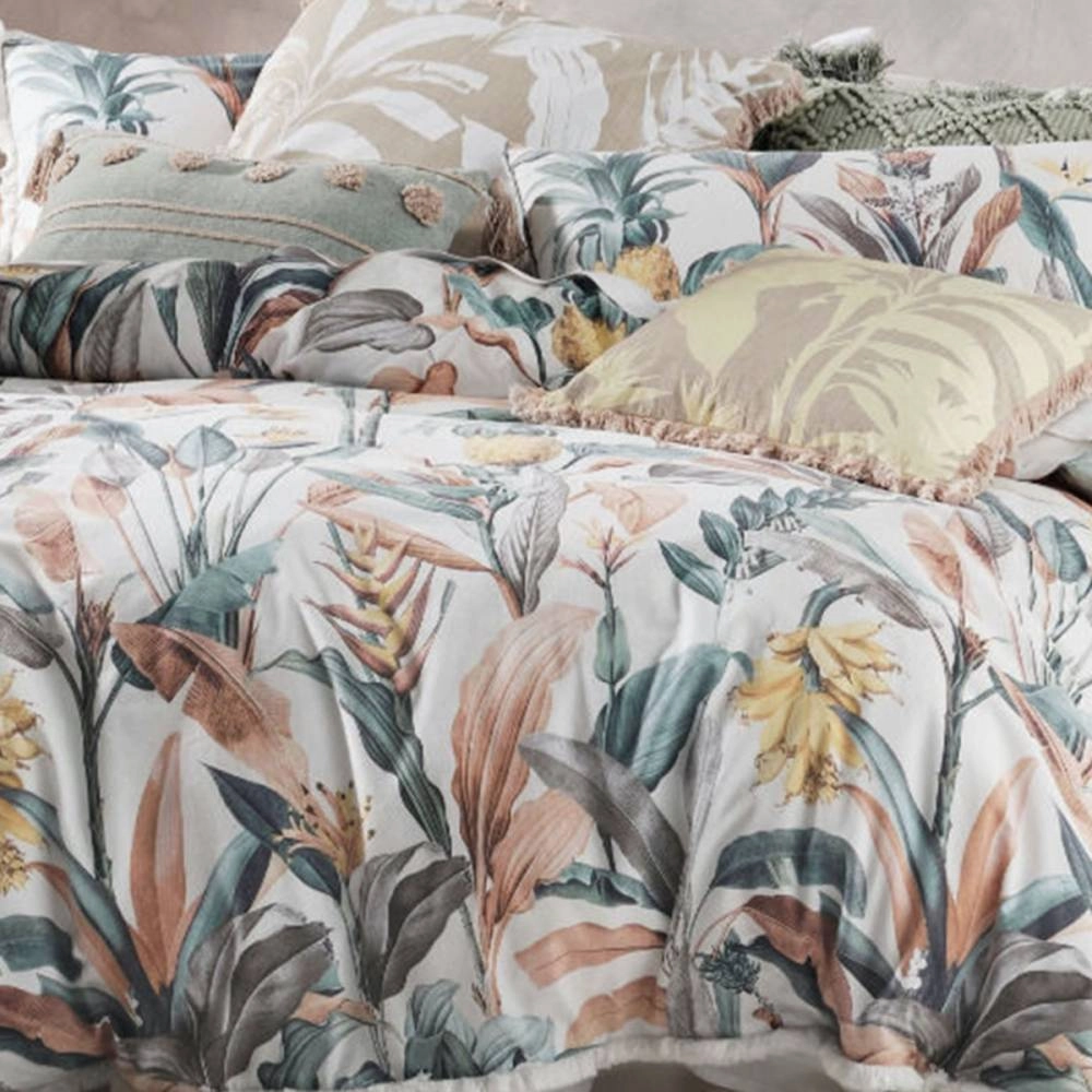 Habitation Teal Quilt Cover Set by Linen House