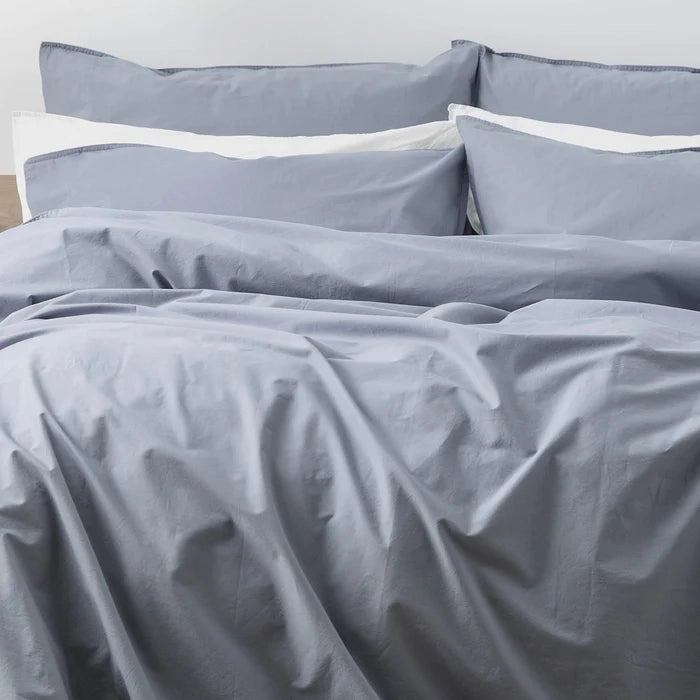 Helena 300tc Vintage Stone Washed Quilt cover Set DUSTY BLUE by Renee Taylor