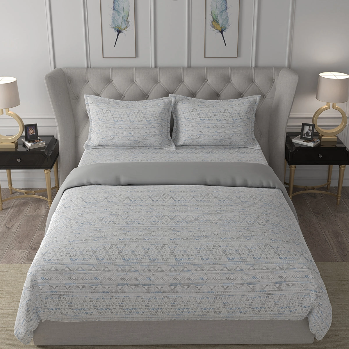 Hermosa Exotic Bouquet Atzi Blue Quilt