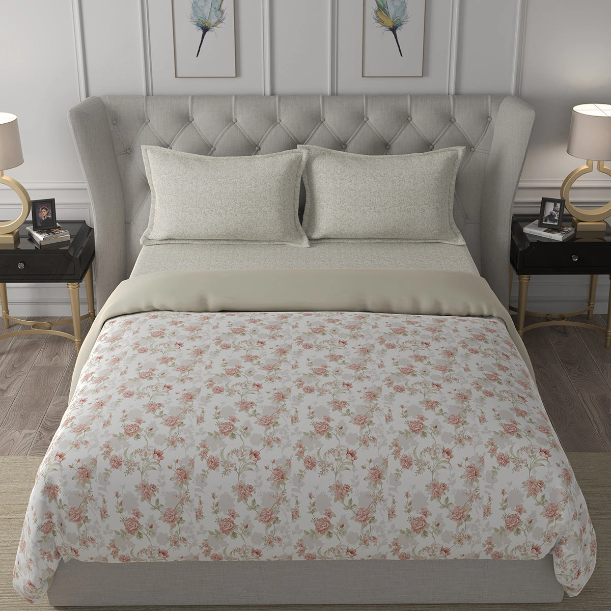 Hermosa Exotic Bouquet Bloomington Red 4 Pc Quilt/Quilted Bed Cover Set