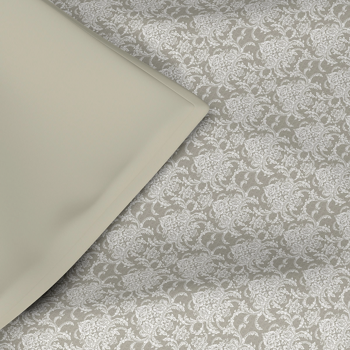 Hermosa Exotic Bouquet Damask Floral Neutral Quilt
