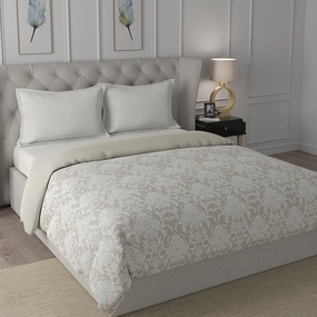 Hermosa Exotic Bouquet Damask Floral Neutral Quilt