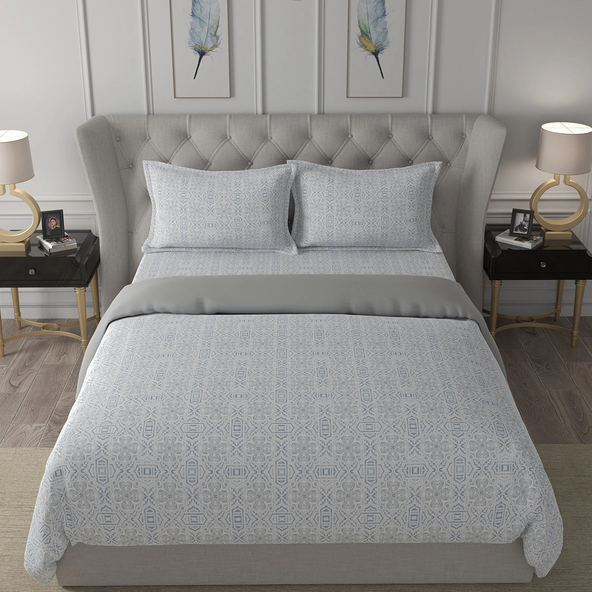 Hermosa Exotic Bouquet Kallie Blue Quilt