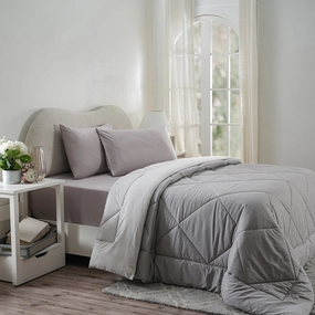 Hermosa Glister Pebble Ash 250GSM Reversible Winter Quilt
