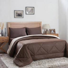 Hermosa Glister Pebble Brown 250GSM Reversible Winter Quilt