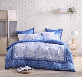 Hiromi Quilt Cover Set Range Blue