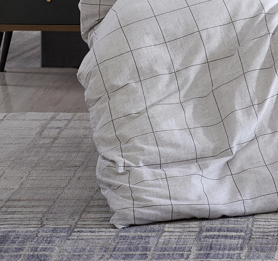 Holden Grid Quilt Cover Set Range Grey