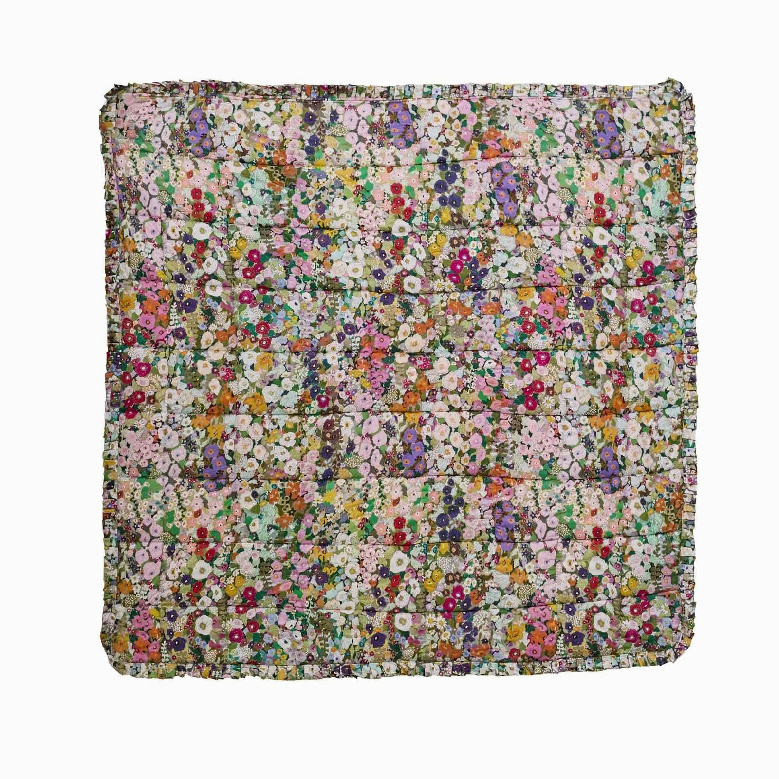 HOLLYHOCKS Cotton Sateen Quilt - Spring