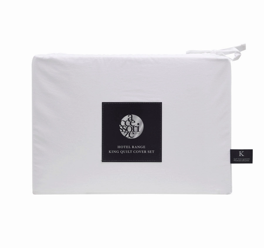 Hotel Deluxe Tailored Quilt Cover Set Range White