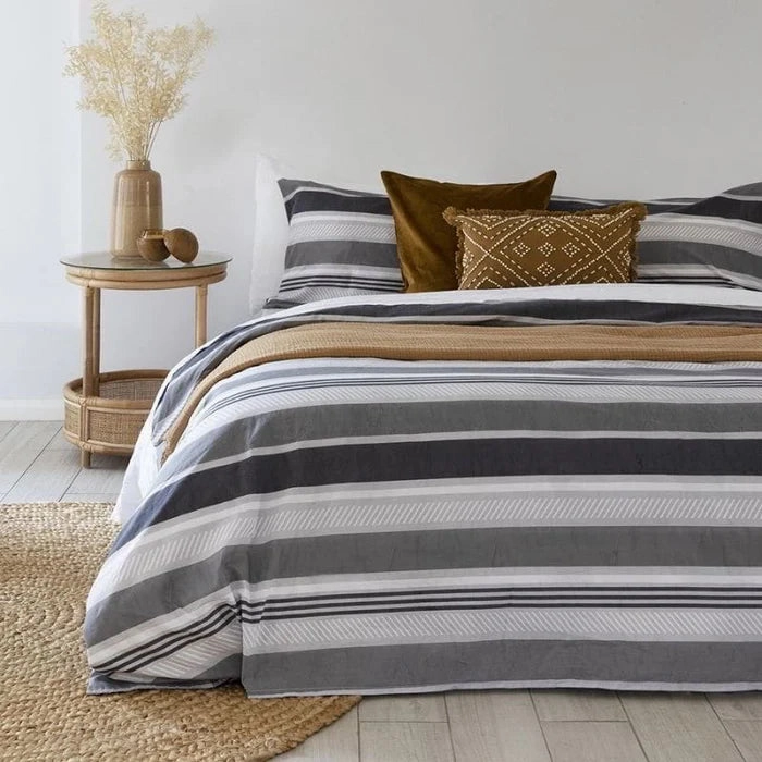 Indiana Grey Commercial Quilt Cover Set by Bambury