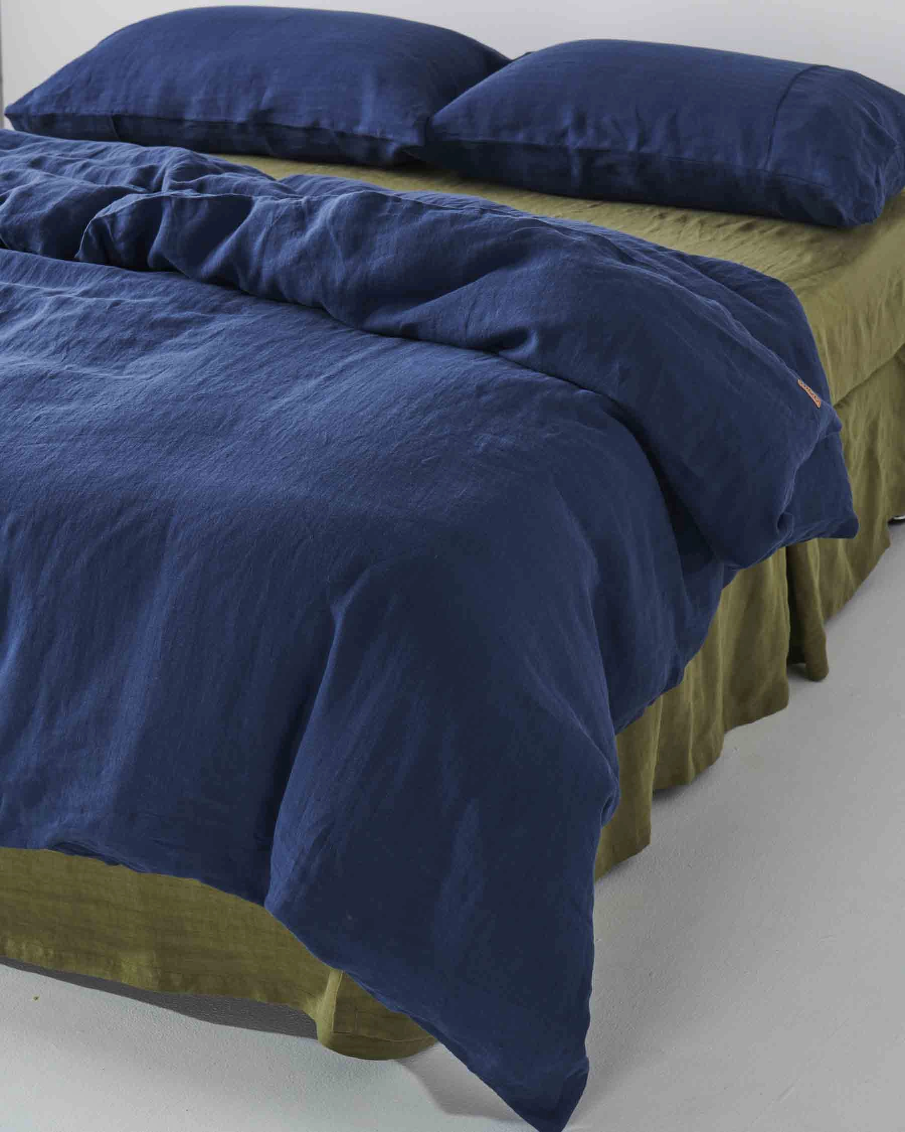 Indigo Linen Quilt Cover (US)