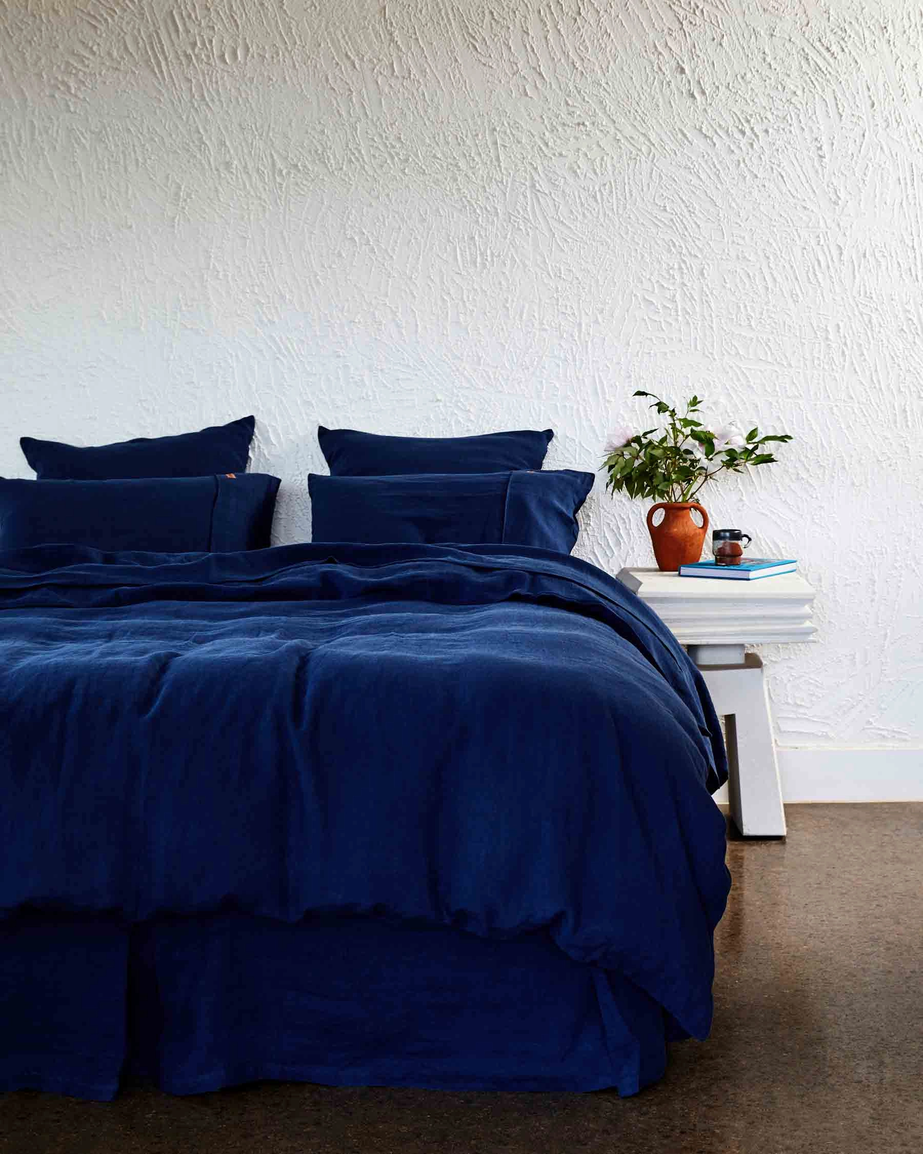 Indigo Linen Quilt Cover (US)
