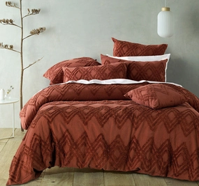 Jaipur Quilt Cover Set Range Terracotta