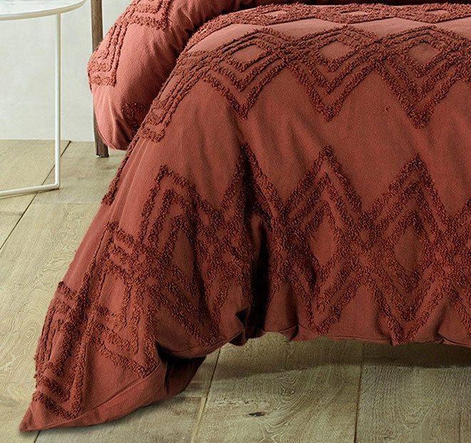 Jaipur Quilt Cover Set Range Terracotta