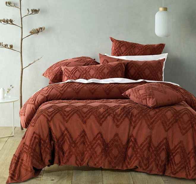 Jaipur Quilt Cover Set Range Terracotta