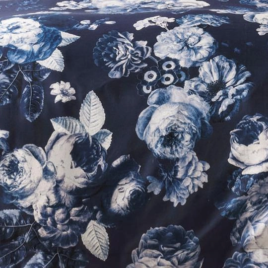 Jardin Navy Quilt Cover Set by GRACE Linen House