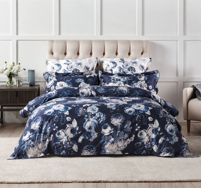Jardin Quilt Cover Set Range Navy