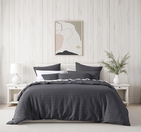 Kahlani Quilt Cover Set Range Charcoal