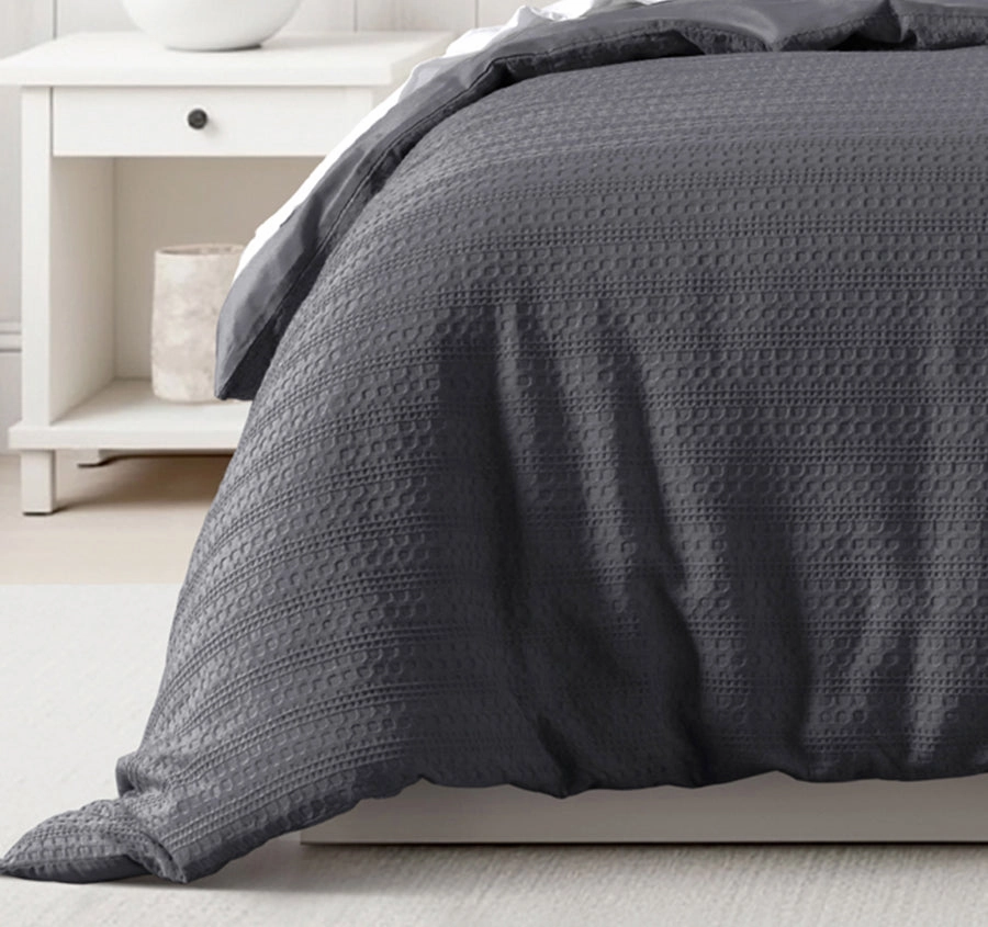 Kahlani Quilt Cover Set Range Charcoal
