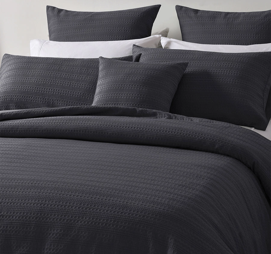 Kahlani Quilt Cover Set Range Charcoal