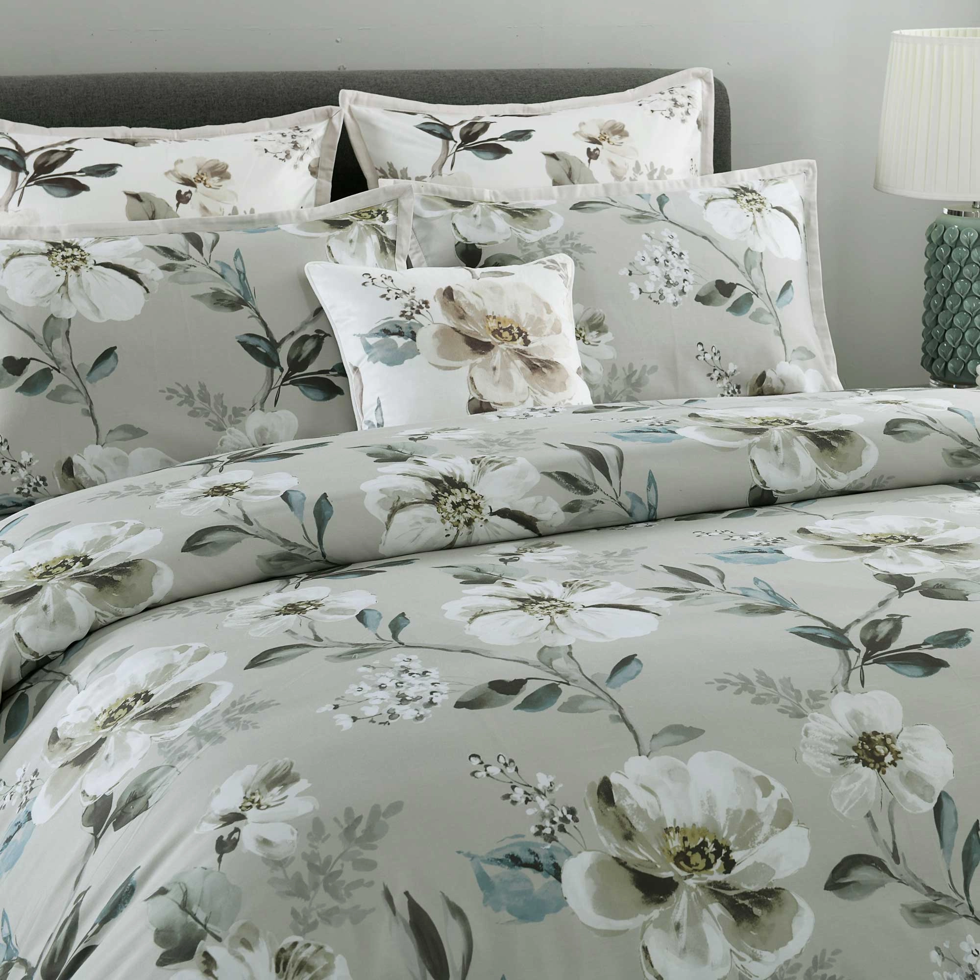 Kara Grey Quilt Cover Set by Bianca