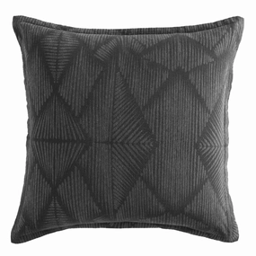 Kenya Charcoal European Pillowcase by Logan and Mason Platinum