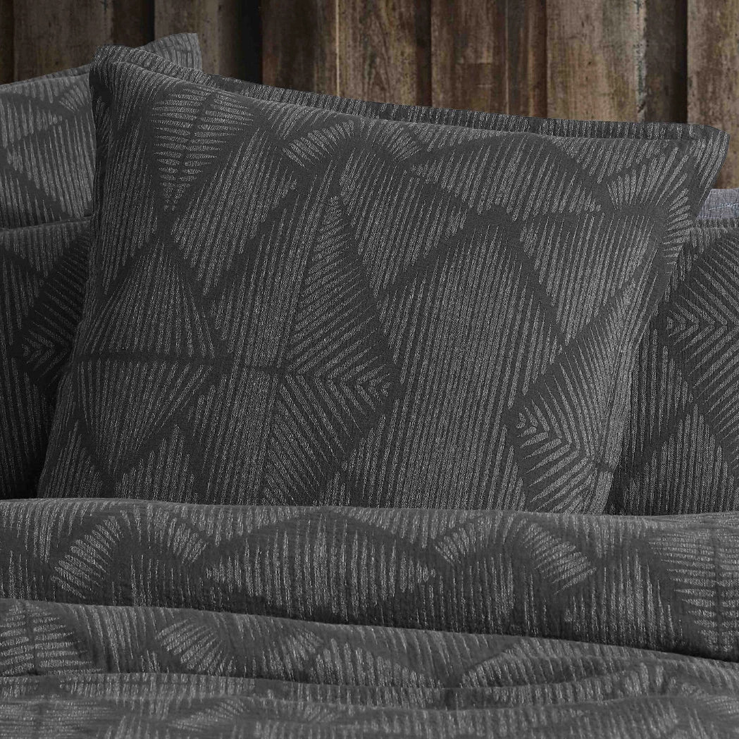 Kenya Charcoal European Pillowcase by Logan and Mason Platinum