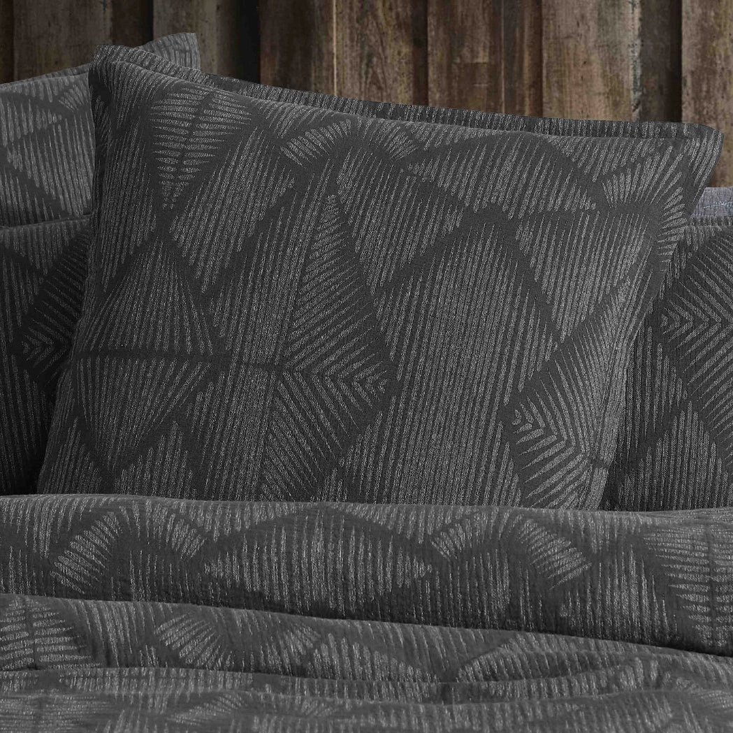 Kenya Charcoal European Pillowcase by Logan and Mason Platinum