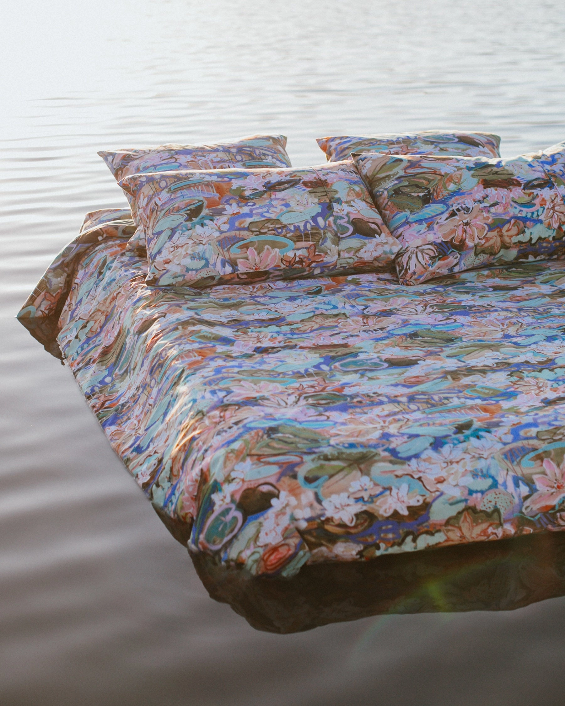 Kip&Co x Kezz Brett Waterlily Waterway Organic Cotton Pillowcases