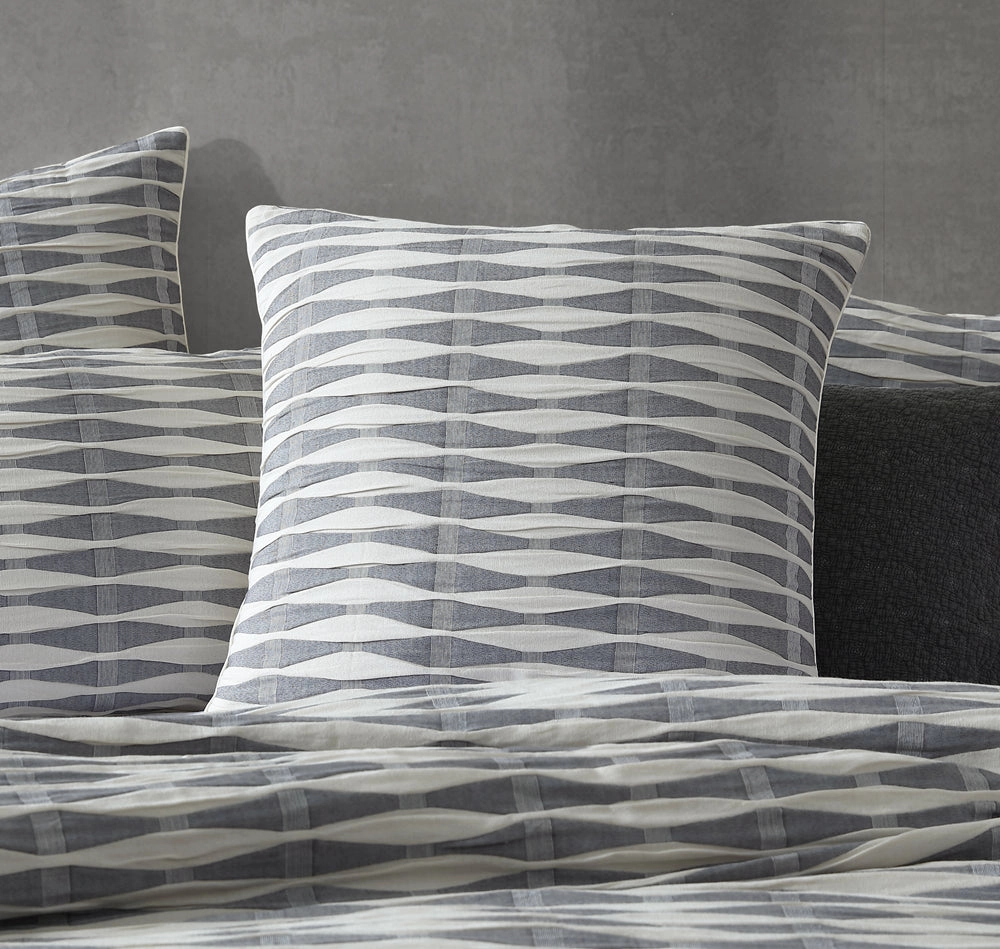 Kirby Charcoal European Pillowcase by Logan and Mason Platinum