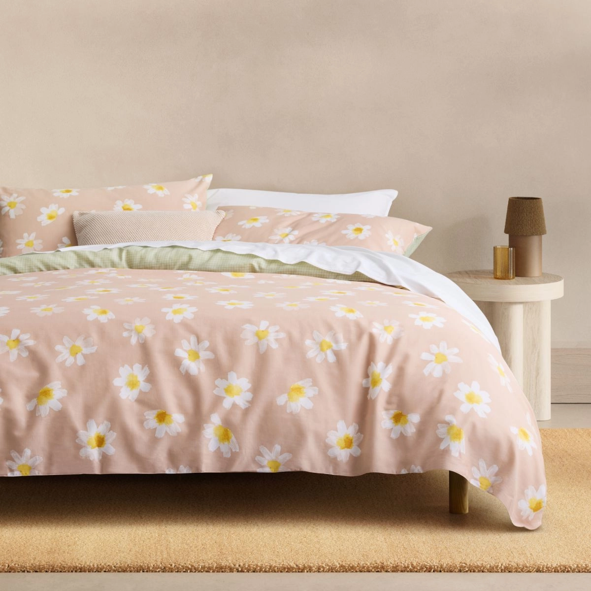 Klara Peach Sand Quilt Cover Set by Sheridan