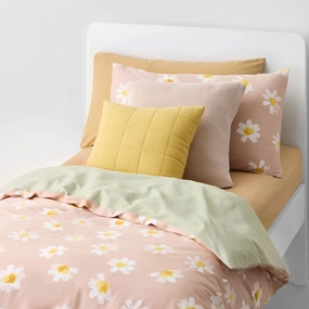 Klara Peach Sand Quilt Cover Set by Sheridan