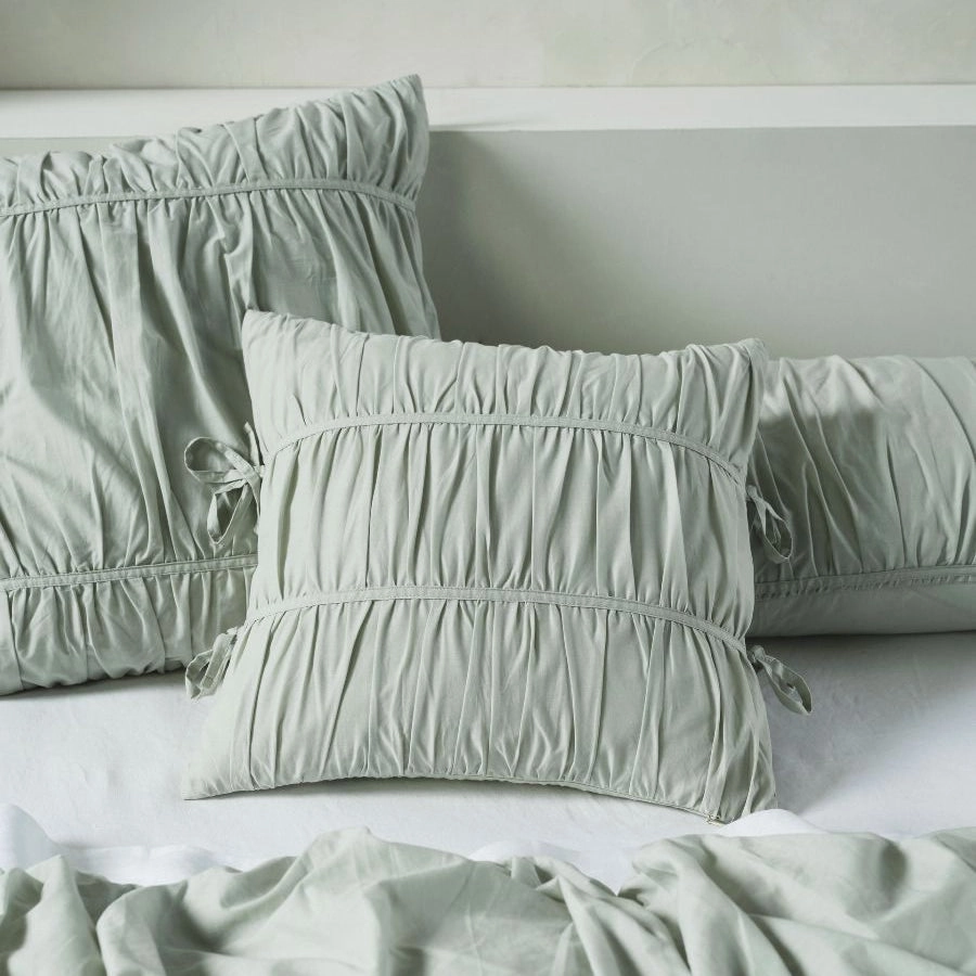 Layla Seafoam Square Filled Cushion by Linen House