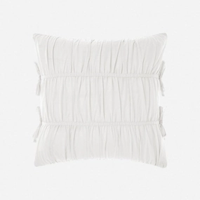 Layla White Square Filled Cushion by Linen House