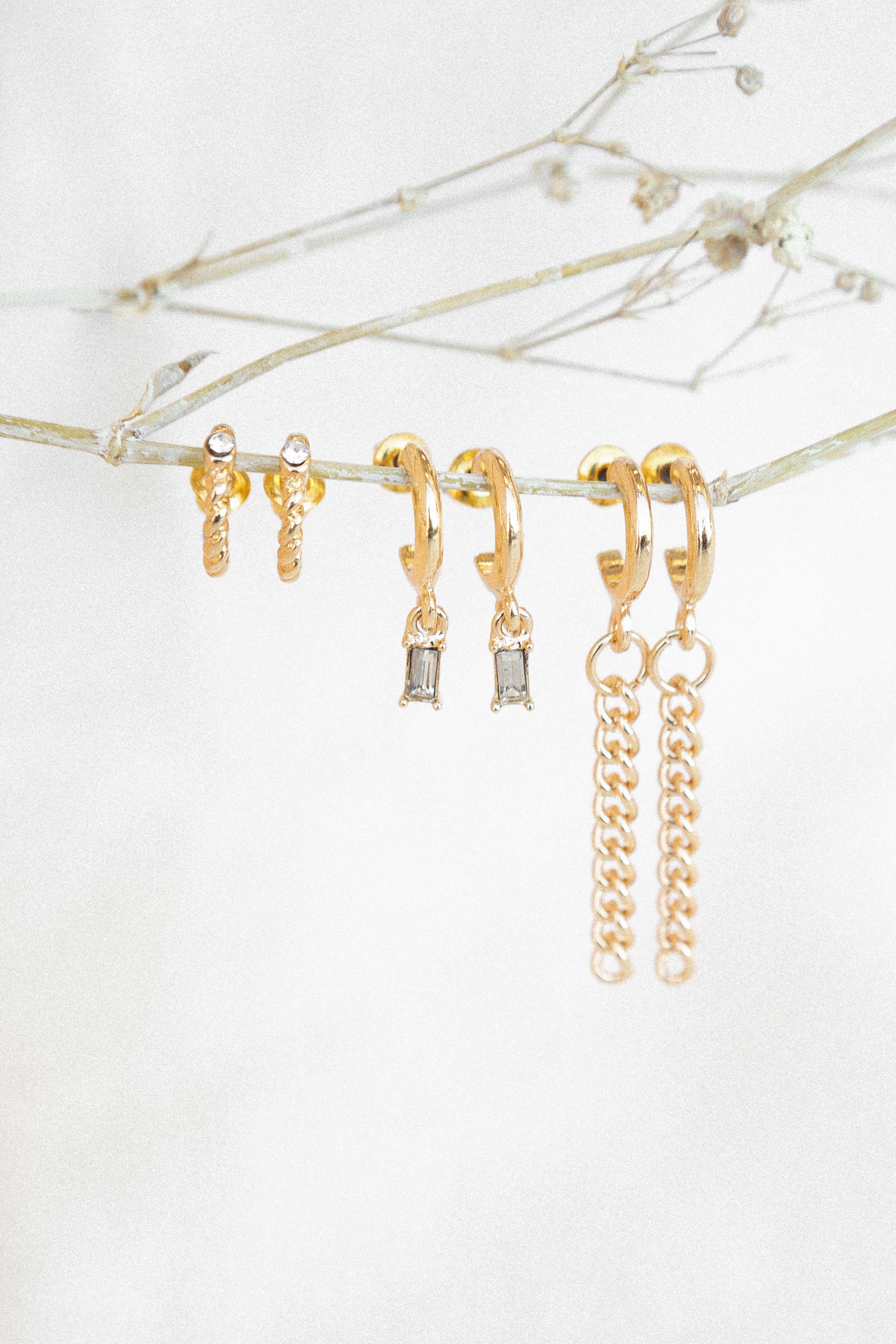 Layou 3 Pack Earrings - Gold